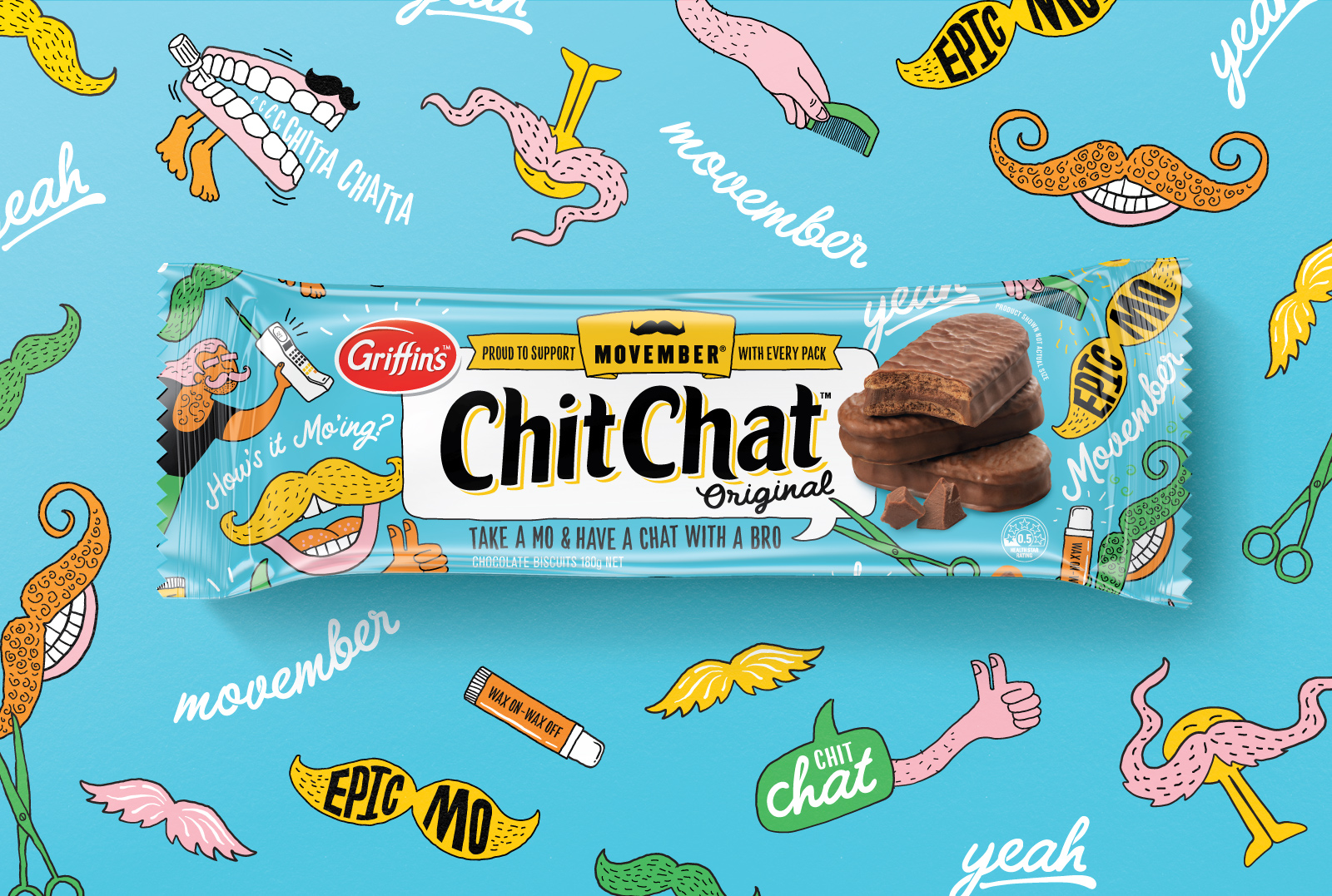 包裝設(shè)計分享｜巧克力餅干包裝創(chuàng)意GRIFFIN’S CHIT CHAT MOVEMBER